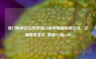 澳门财神论坛资料澳门财神集团有限公司，正确解答落实_旗舰Pro版4.661