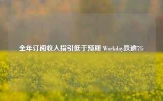 全年订阅收入指引低于预期 Workday跌逾7%