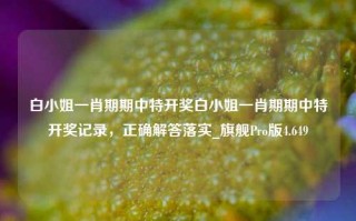 白小姐一肖期期中特开奖白小姐一肖期期中特开奖记录，正确解答落实_旗舰Pro版4.649