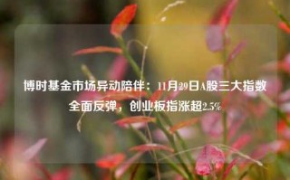 博时基金市场异动陪伴：11月29日A股三大指数全面反弹，创业板指涨超2.5%