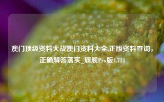 澳门顶级资料大战澳门资料大全,正版资料查询，正确解答落实_旗舰Pro版4.714