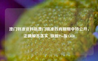 澳门特准资料新澳门精准四肖期期中特公开，正确解答落实_旗舰Pro版4.650