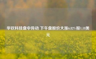 华钦科技盘中异动 下午盘股价大涨6.82%报1.18美元