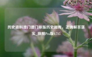 历史资料澳门澳门原版历史图库，正确解答落实_旗舰Pro版4.715