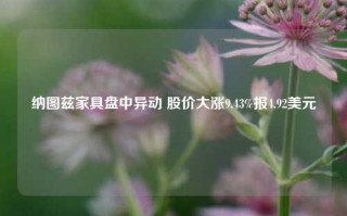 纳图兹家具盘中异动 股价大涨9.43%报4.92美元