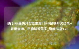 澳门4949最快开奖结果澳门4949最快开奖结果+香港查询，正确解答落实_旗舰Pro版4.651