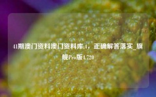 41期澳门资料澳门资料库,4，正确解答落实_旗舰Pro版4.720