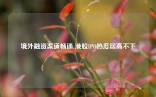 境外融资渠道畅通 港股IPO热度居高不下