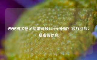 西安初次登记结婚可领1500元补贴？官方回应：系虚假信息