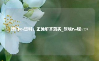 澳门066资料，正确解答落实_旗舰Pro版4.739