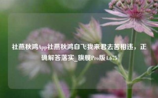 社燕秋鸿App社燕秋鸿自飞我来君去苦相违，正确解答落实_旗舰Pro版4.675