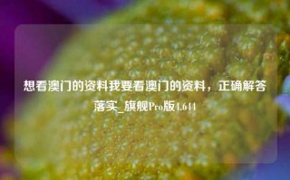 想看澳门的资料我要看澳门的资料，正确解答落实_旗舰Pro版4.644