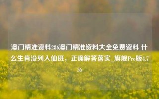 澳门精准资料286澳门精准资料大全免费资料 什么生肖没列入仙班，正确解答落实_旗舰Pro版4.736