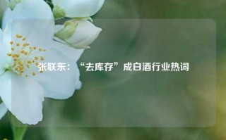 张联东：“去库存”成白酒行业热词