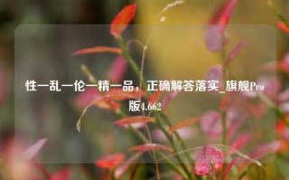 性一乱一伦一精一品，正确解答落实_旗舰Pro版4.662