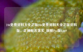 246免费资料大全正版246免费资料大全正版资料版，正确解答落实_旗舰Pro版4.669