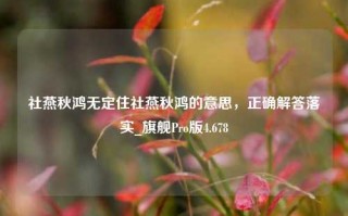 社燕秋鸿无定住社燕秋鸿的意思，正确解答落实_旗舰Pro版4.678