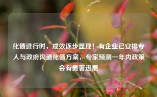 化债进行时，成效逐步显现！有企业已安排专人与政府沟通化债方案，专家预测一年内政策会有显著进展