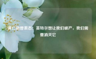 黄仁勋曾表态：英特尔想让我们破产，我们需要消灭它