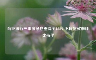 商业银行三季度净息差降至1.53% 不良贷款率环比持平