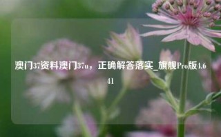 澳门37资料澳门37u，正确解答落实_旗舰Pro版4.641