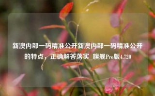 新澳内部一码精准公开新澳内部一码精准公开的特点，正确解答落实_旗舰Pro版4.720