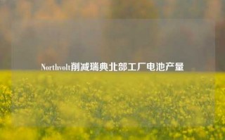 Northvolt削减瑞典北部工厂电池产量