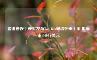 香港奢侈手表批发商Top Win申请在美上市 拟筹资1300万美元