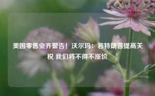 美国零售业齐警告！沃尔玛：若特朗普提高关税 我们将不得不涨价