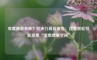 年度降息有限？欧央行高官警告：过度放松可能浪费“宝贵政策空间”