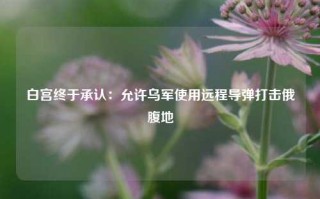 白宫终于承认：允许乌军使用远程导弹打击俄腹地