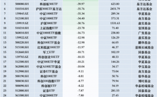 11月最不受欢迎ETF：华泰柏瑞沪深300ETF遭净赎回192.28亿元，华夏科创50ETF遭净赎回125.56亿元（名单）