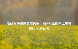 电商保持健康发展势头：前10月全国网上零售额达12.4万亿元