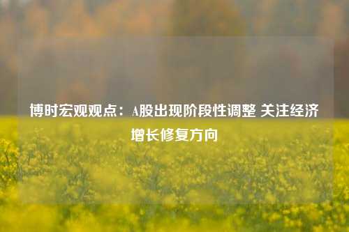 博时宏观观点：A股出现阶段性调整 关注经济增长修复方向-第1张图片-车辆报废_报废车厂_报废汽车回收_北京报废车-「北京报废汽车解体中心」