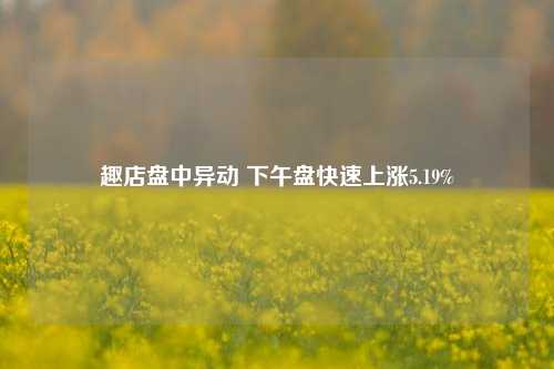 趣店盘中异动 下午盘快速上涨5.19%-第1张图片-车辆报废_报废车厂_报废汽车回收_北京报废车-「北京报废汽车解体中心」