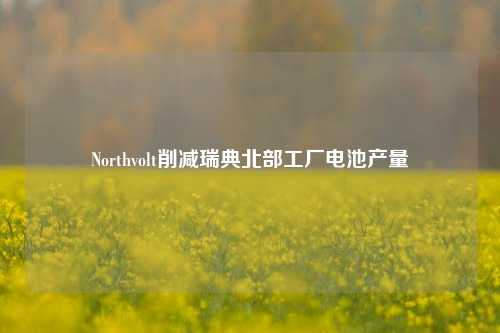 Northvolt削减瑞典北部工厂电池产量-第1张图片-车辆报废_报废车厂_报废汽车回收_北京报废车-「北京报废汽车解体中心」