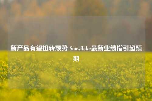 新产品有望扭转颓势 Snowflake最新业绩指引超预期-第1张图片-车辆报废_报废车厂_报废汽车回收_北京报废车-「北京报废汽车解体中心」