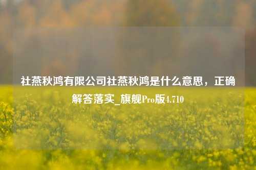 社燕秋鸿有限公司社燕秋鸿是什么意思，正确解答落实_旗舰Pro版4.710-第1张图片-车辆报废_报废车厂_报废汽车回收_北京报废车-「北京报废汽车解体中心」