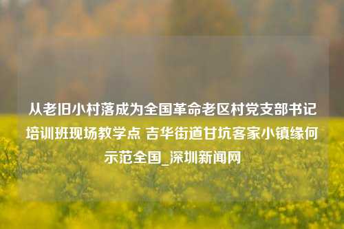 从老旧小村落成为全国革命老区村党支部书记培训班现场教学点 吉华街道甘坑客家小镇缘何示范全国_深圳新闻网-第1张图片-车辆报废_报废车厂_报废汽车回收_北京报废车-「北京报废汽车解体中心」