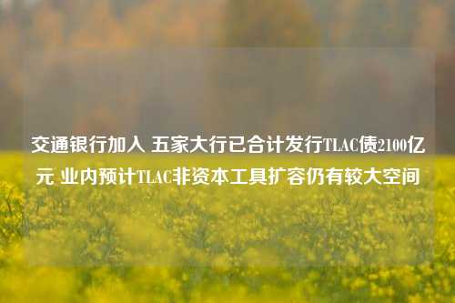 交通银行加入 五家大行已合计发行TLAC债2100亿元 业内预计TLAC非资本工具扩容仍有较大空间-第1张图片-车辆报废_报废车厂_报废汽车回收_北京报废车-「北京报废汽车解体中心」