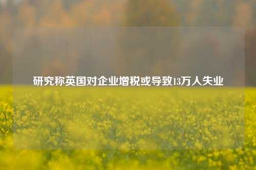 研究称英国对企业增税或导致13万人失业-第1张图片-车辆报废_报废车厂_报废汽车回收_北京报废车-「北京报废汽车解体中心」