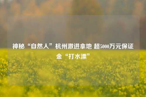 神秘“自然人”杭州激进拿地 超5000万元保证金“打水漂”-第1张图片-车辆报废_报废车厂_报废汽车回收_北京报废车-「北京报废汽车解体中心」