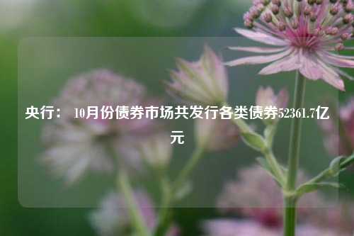 央行： 10月份债券市场共发行各类债券52361.7亿元-第1张图片-车辆报废_报废车厂_报废汽车回收_北京报废车-「北京报废汽车解体中心」