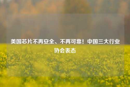 美国芯片不再安全、不再可靠！中国三大行业协会表态-第1张图片-车辆报废_报废车厂_报废汽车回收_北京报废车-「北京报废汽车解体中心」