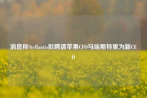 消息称Stellantis拟聘请苹果CFO马埃斯特里为新CEO-第1张图片-车辆报废_报废车厂_报废汽车回收_北京报废车-「北京报废汽车解体中心」